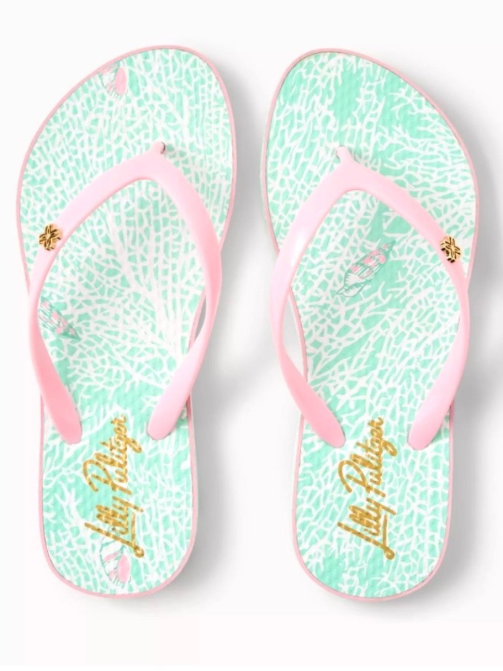 Lilly Pulitzer Pool Flip Flops in Mint Condition Print Sz: 7/8 - NWT
